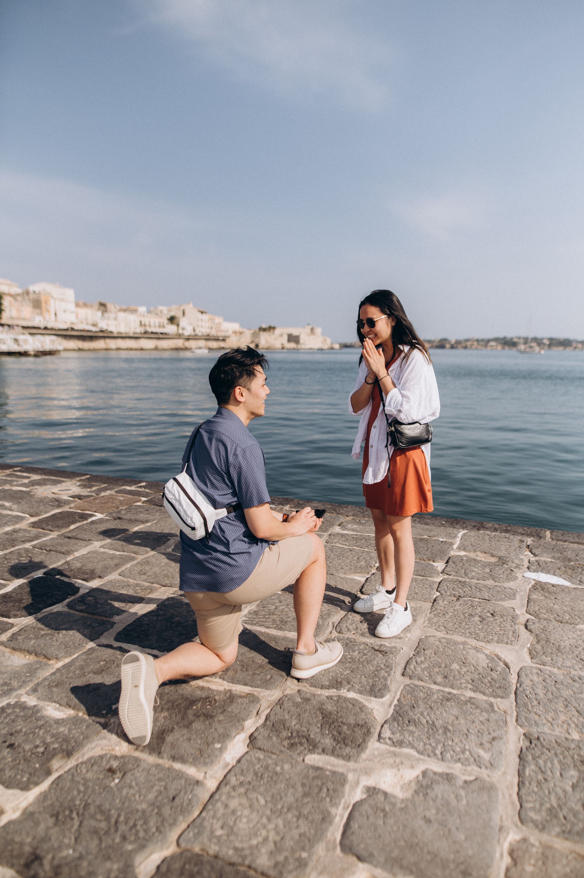 Proposing to my girlfriend in Ortigia, Sicily